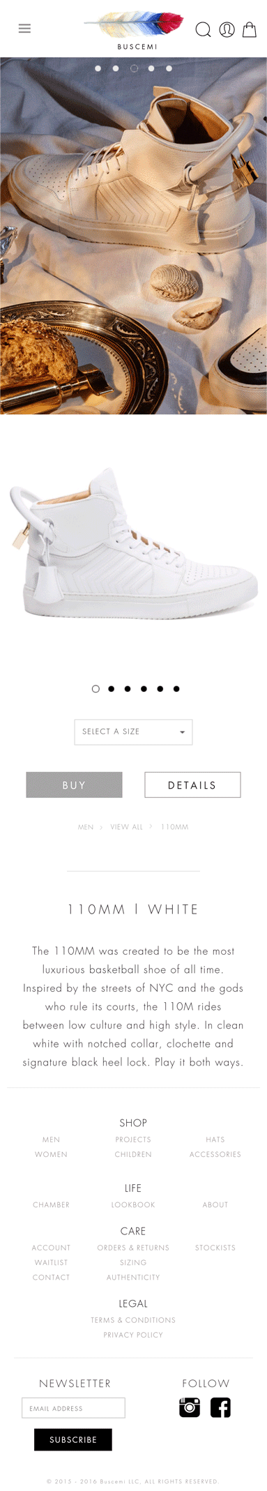 Buscemi Mobile Home & Product Page