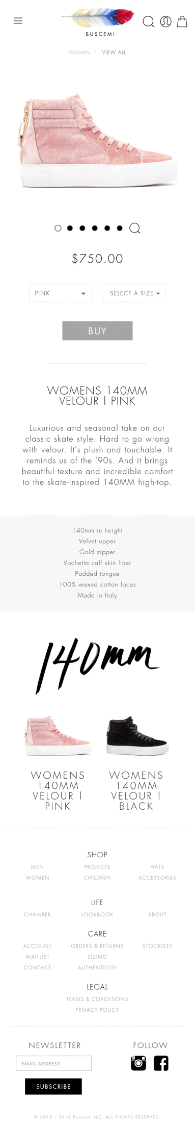 Buscemi Mobile Category Page